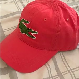 Pink Lacoste hat